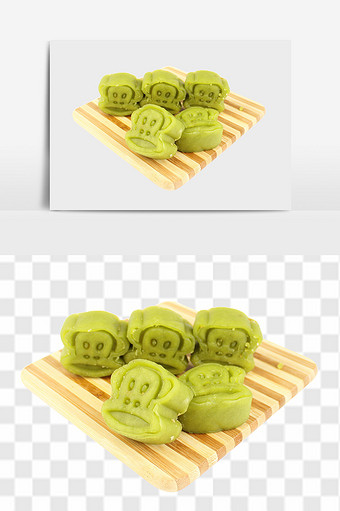 好吃的大嘴猴绿豆糕设计素材图片
