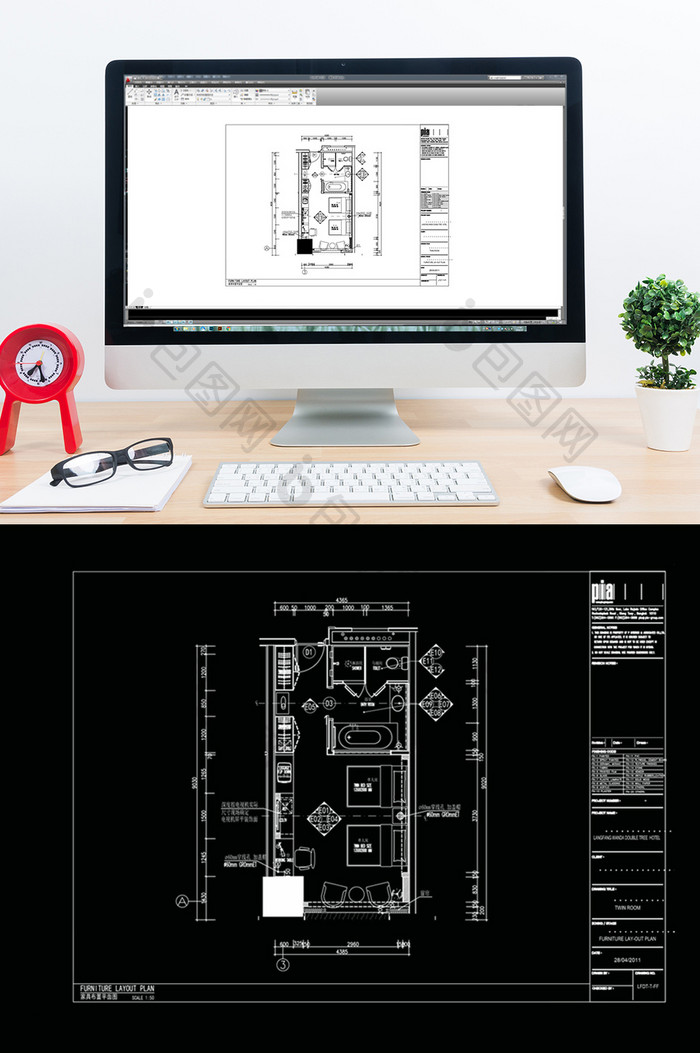 标准间室内设计CAD图纸
