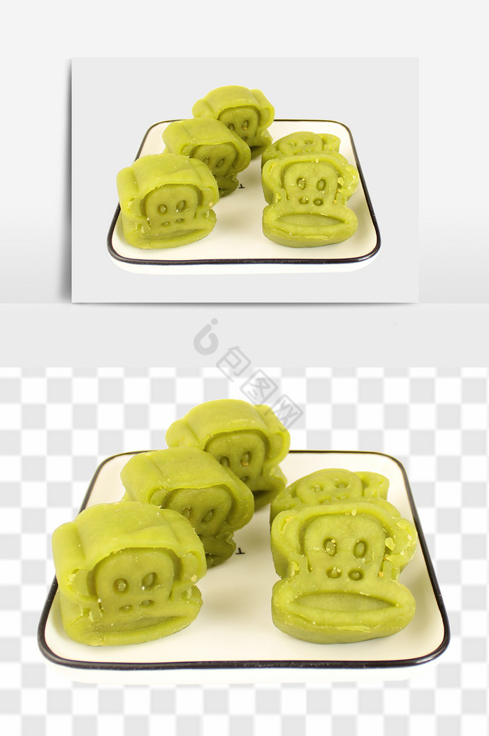 好美味的大嘴猴绿豆糕PSD图片
