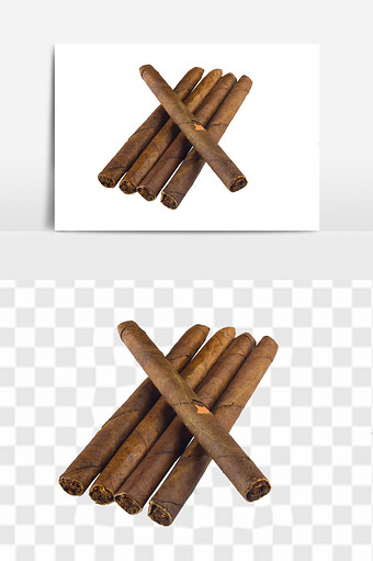 雪茄型原味卷烟元素图片