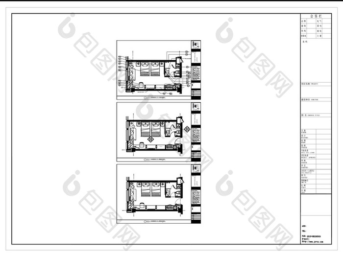 CAD酒店标准间空间设计规划方案