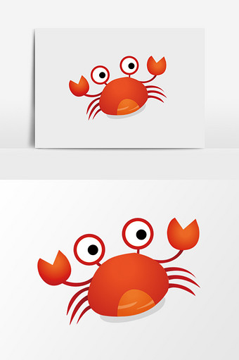 Q版可爱红色螃蟹图片