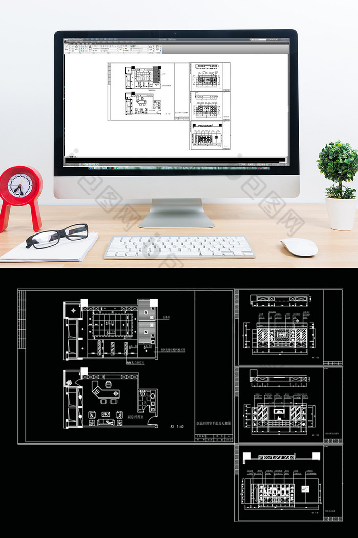 办公空间规划方案CAD施工图纸图片图片