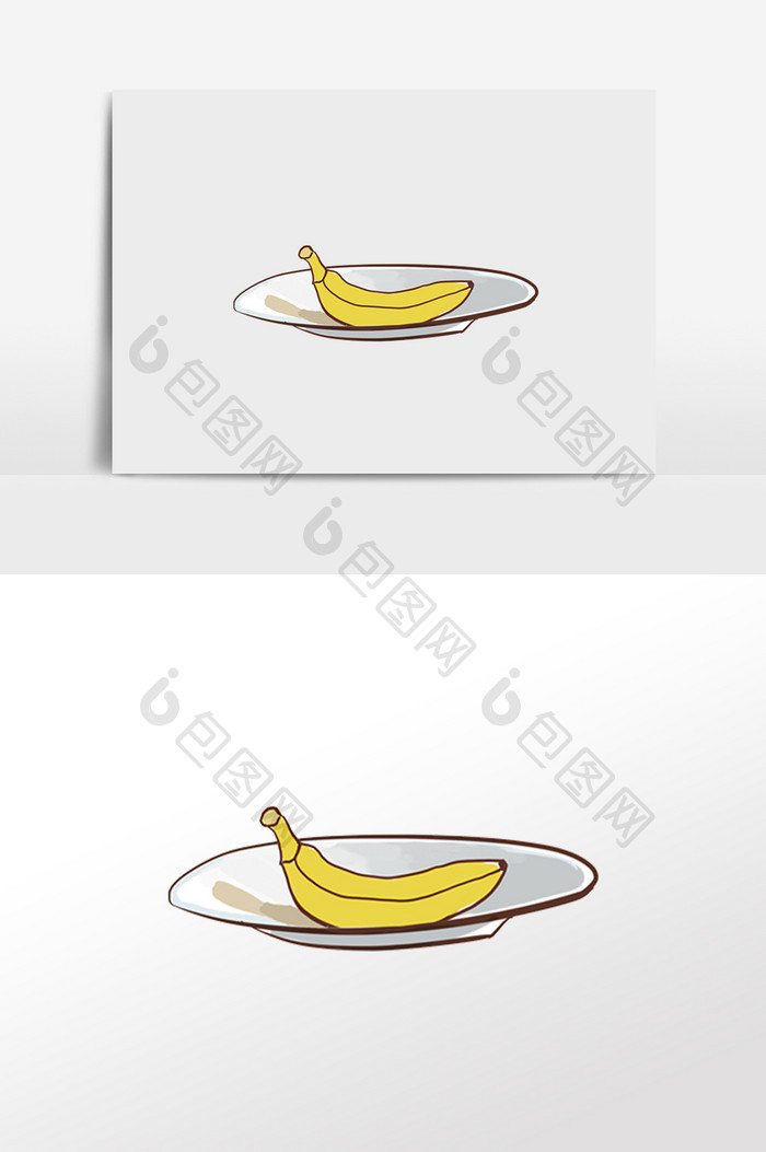 手绘卡通一根香蕉