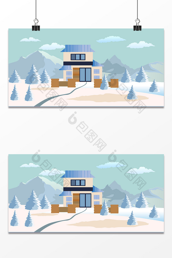 冬季建筑房子白云图图片图片