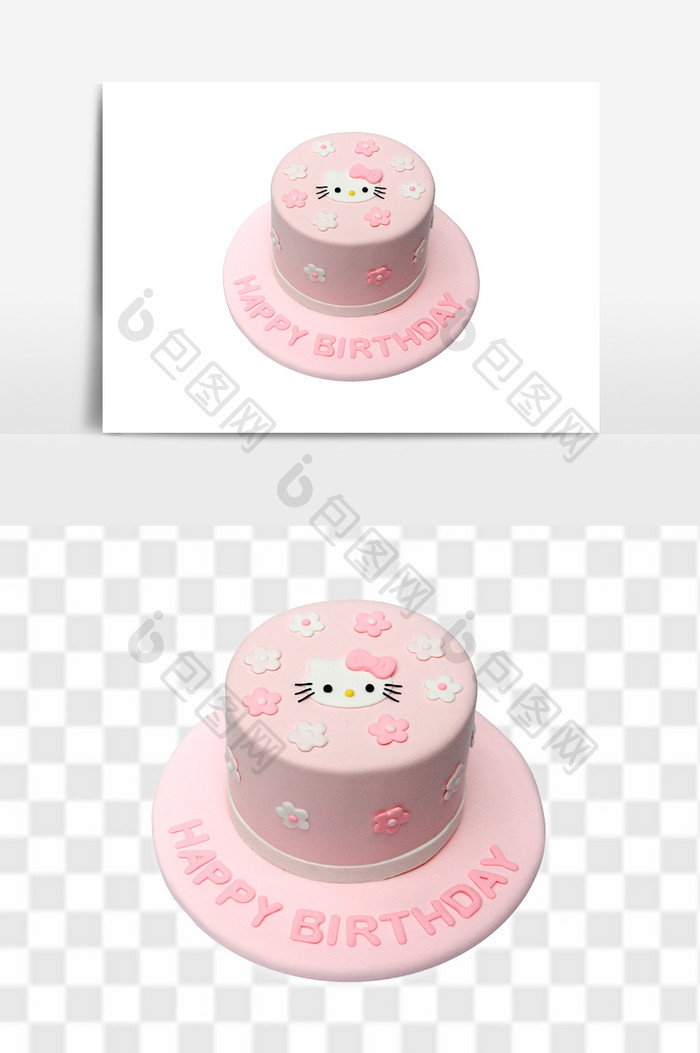 粉色kitty猫可爱蛋糕素材