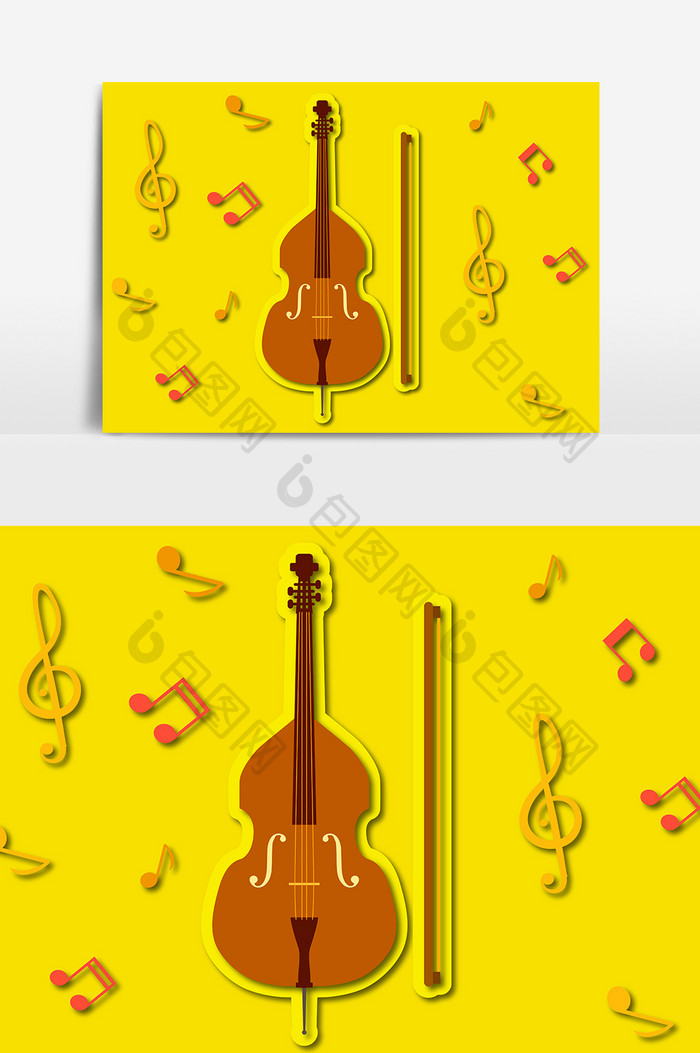 卡通手绘小提琴音乐图案素材
