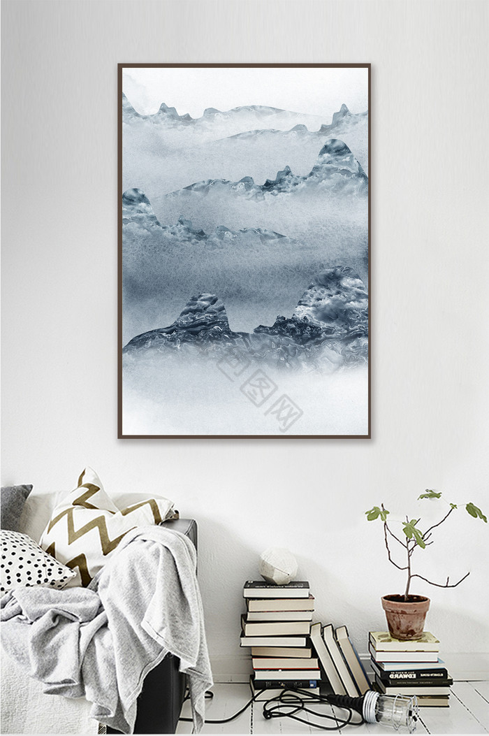 抽象山水风景云海装饰画图片