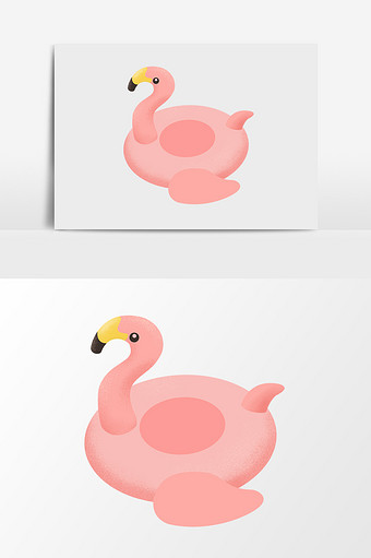 卡通免扣粉色火烈鸟游泳圈图片