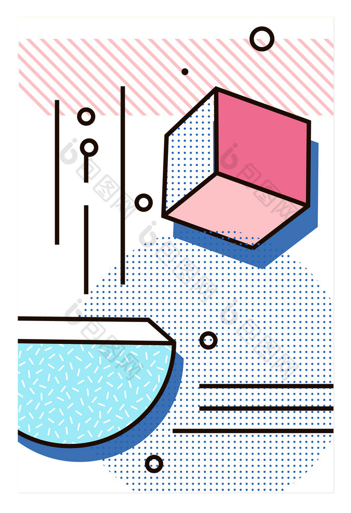 滑稽的孟菲斯风格海报背景图片