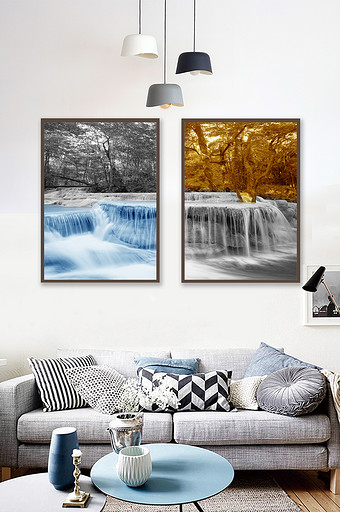 定制瀑布风景山水装饰图片