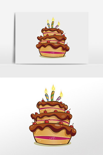卡通清新手绘蛋糕插画元素图片