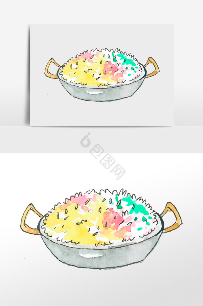 炒饭中餐插画图片