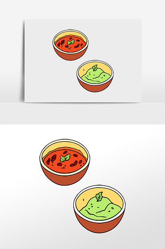卡通清新手绘健康食物插画元素图片