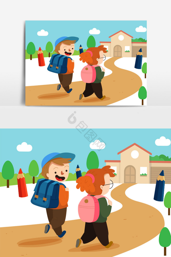 学生上学图片-学生上学素材免费下载-包图网