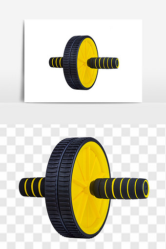 健身静音双轮腹肌轮设计素材图片