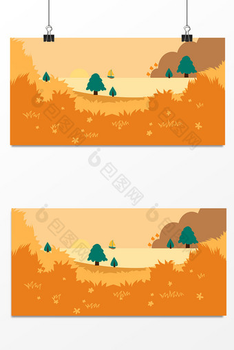 秋天自然景观设计背景图图片