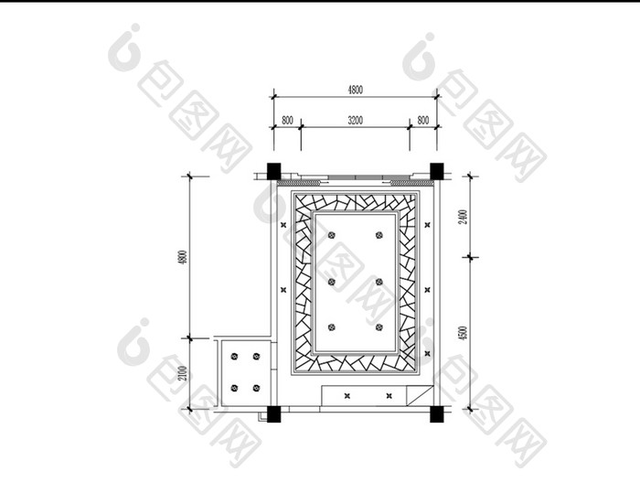 餐馆饭店天花吊顶平面布局图CAD图纸