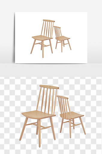 奶茶店餐椅木头椅子元素图片