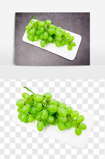 新鲜青葡萄高清免抠透底水果元素图片