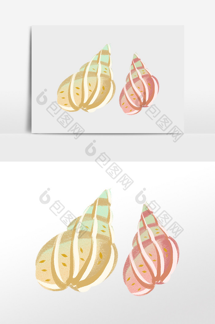 彩色海螺矢量插画元素