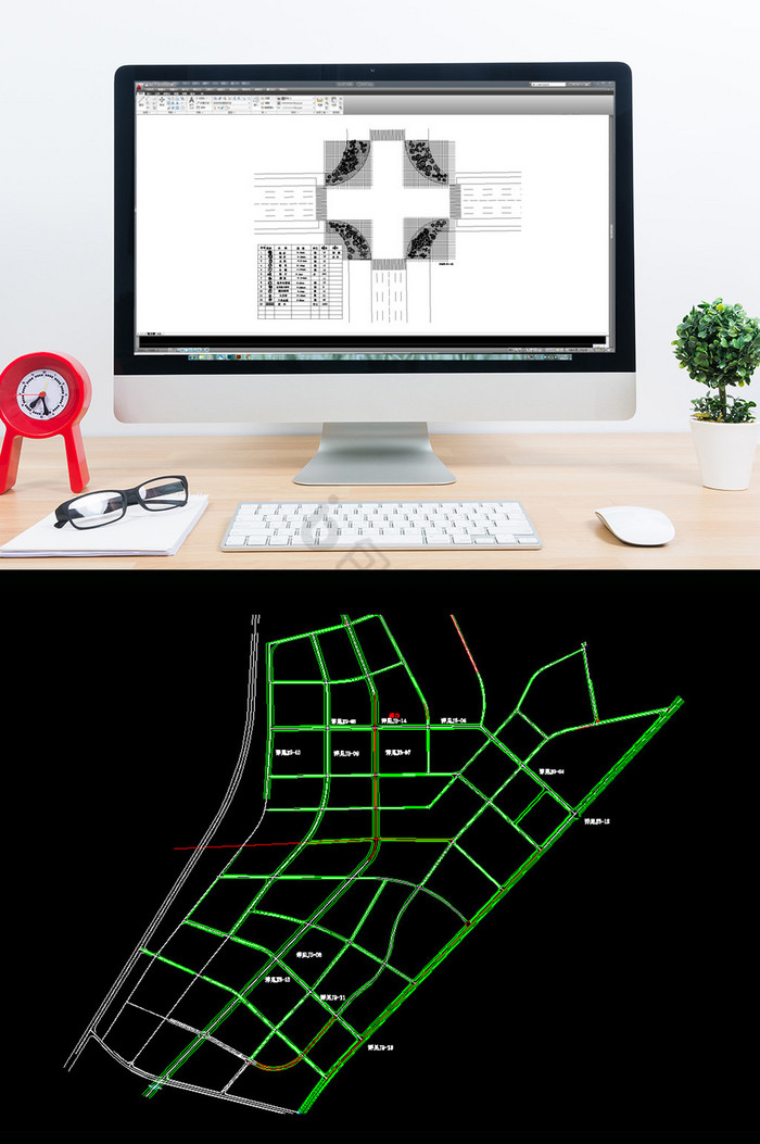 城区道路绿化景观施工图CAD图片