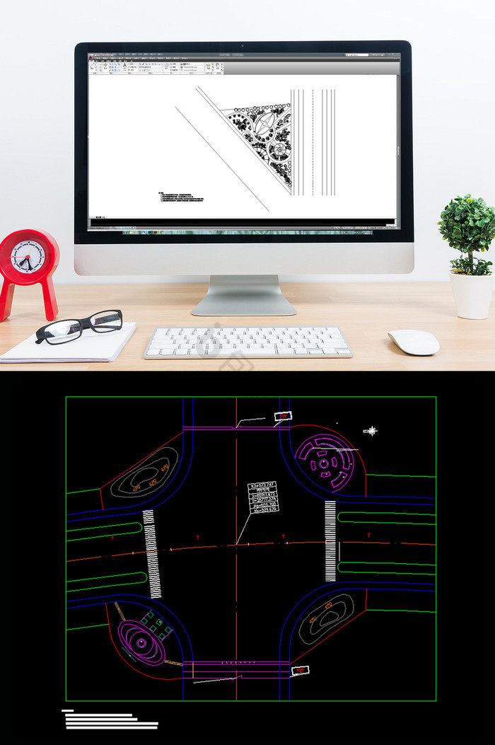 新修建道路绿化景观施工图CAD图片