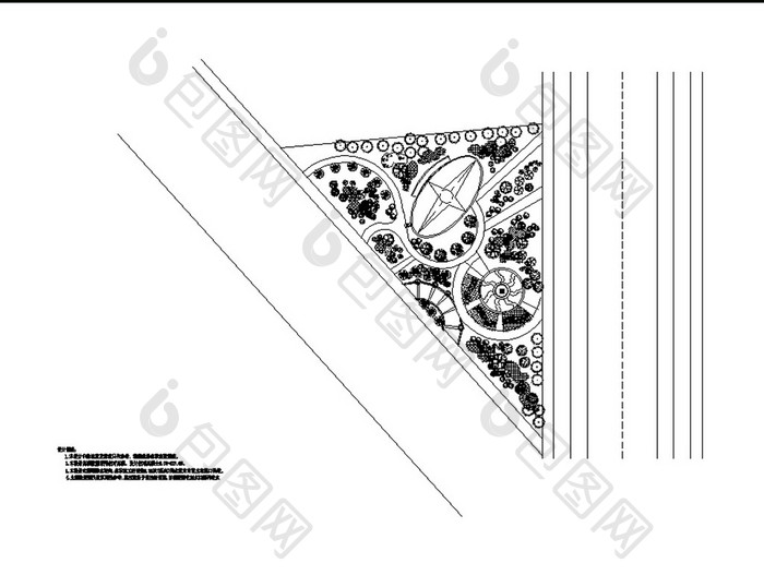 新修建道路绿化景观施工图CAD