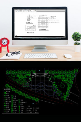 广场景观CAD绿化施工图