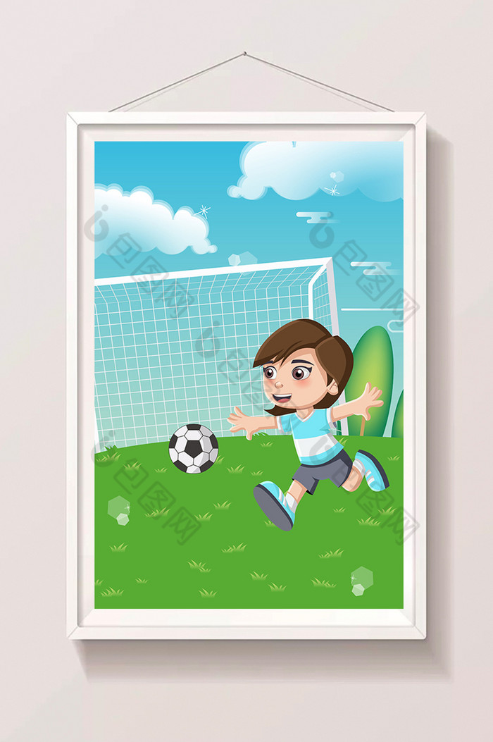 世界杯儿童足球插画图片图片