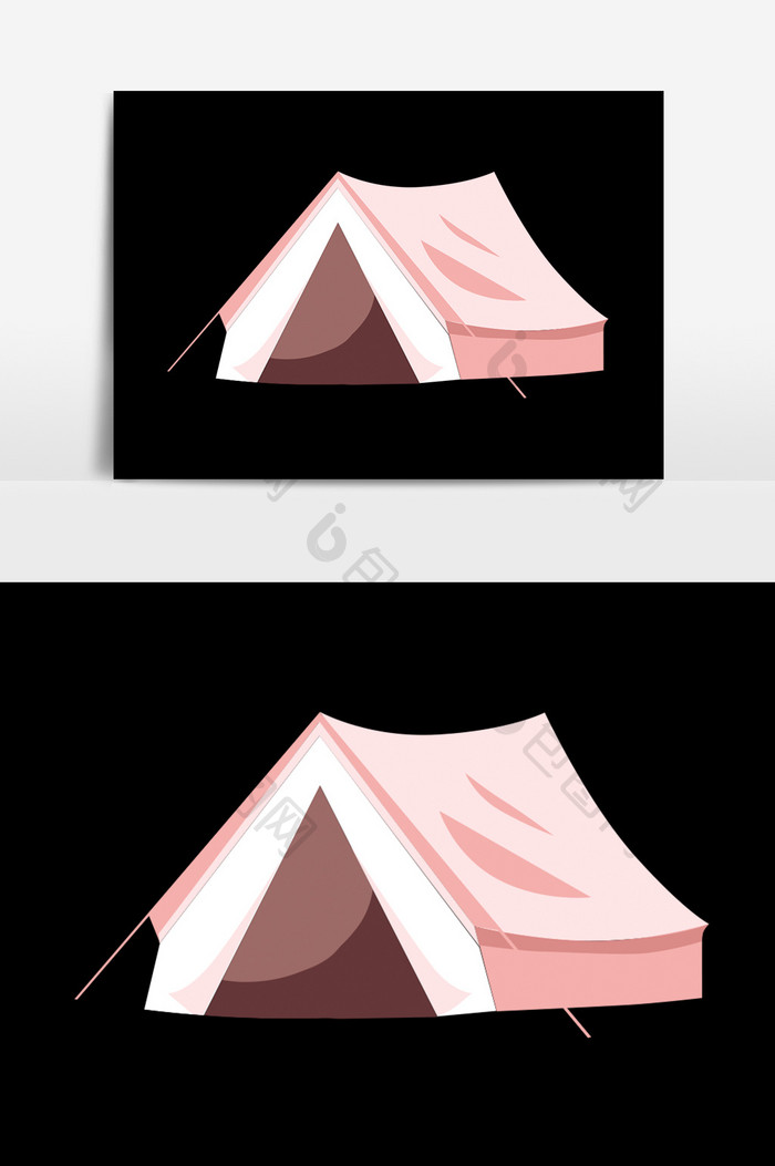 粉色卡通帐篷素材