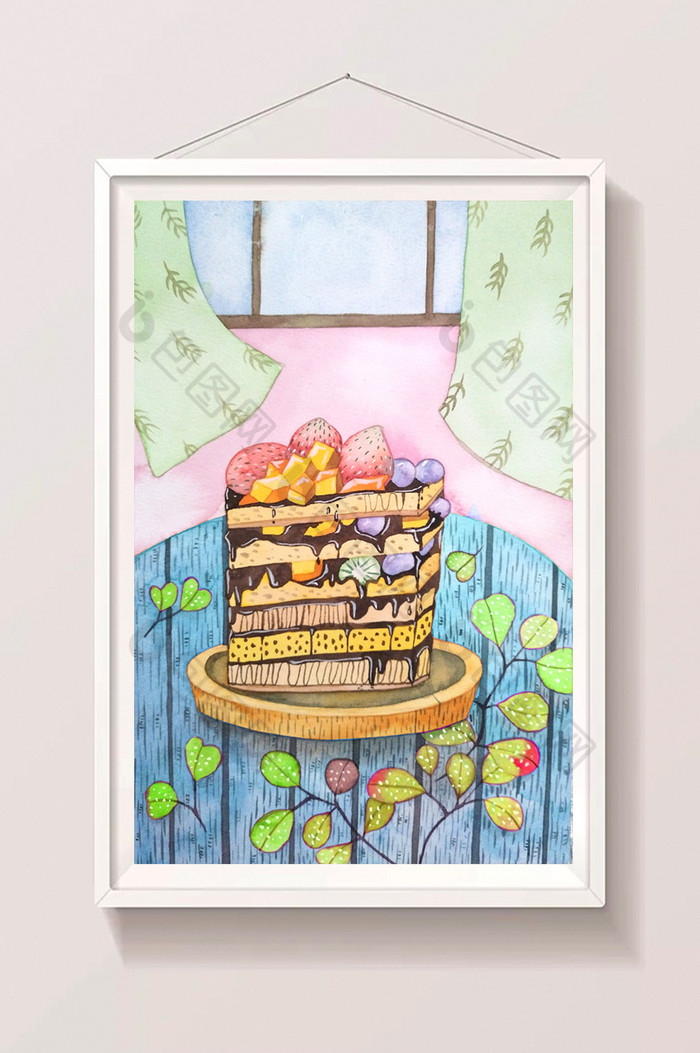水果蛋糕甜品插画图片图片