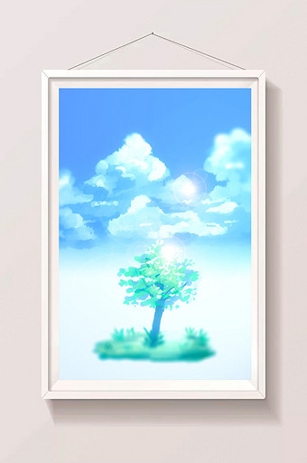 空中之树唯美插画图片