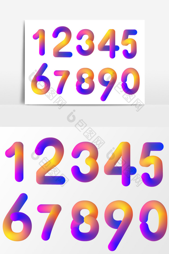 卡通手绘数字多图案 Psd素材 包图网