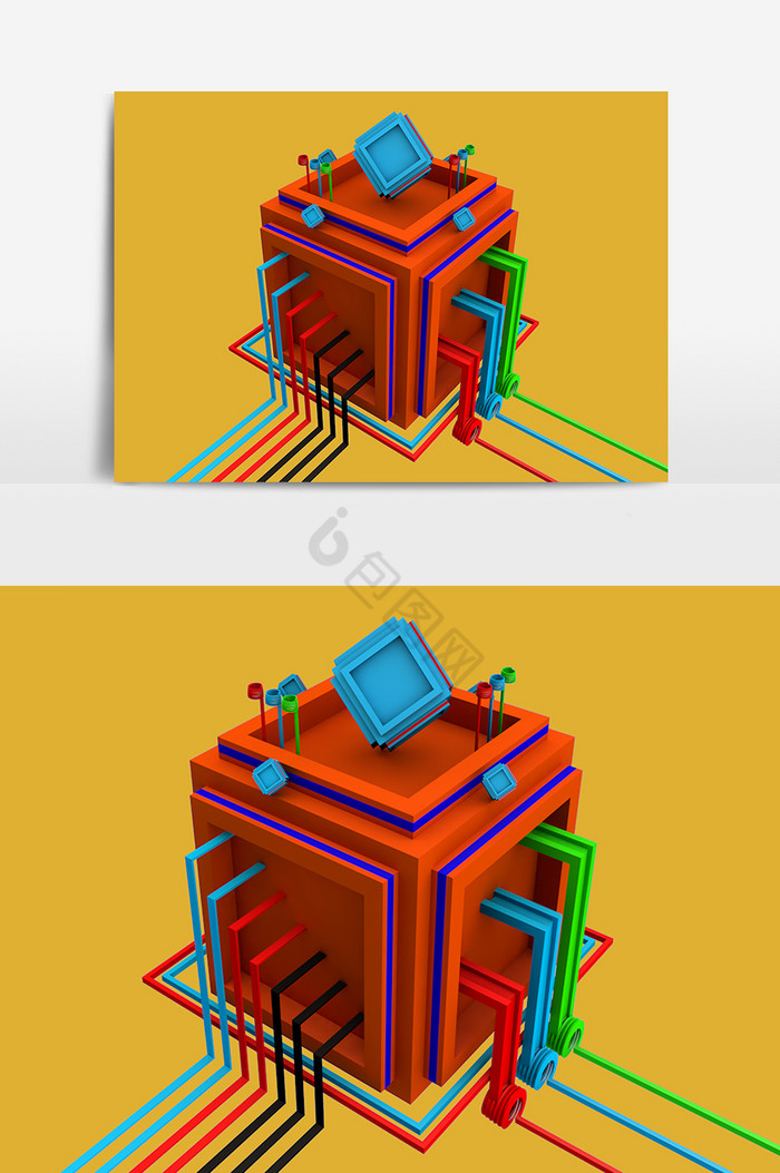 3D彩色方块图片