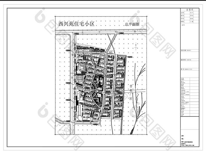 居住小区总平面布置图CAD图纸