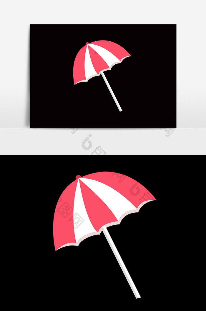 红色彩色遮阳伞素材