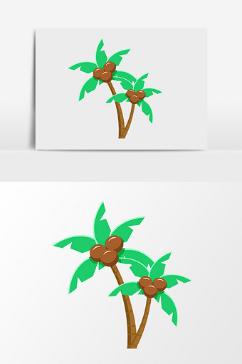 手绘卡通椰树元素图片