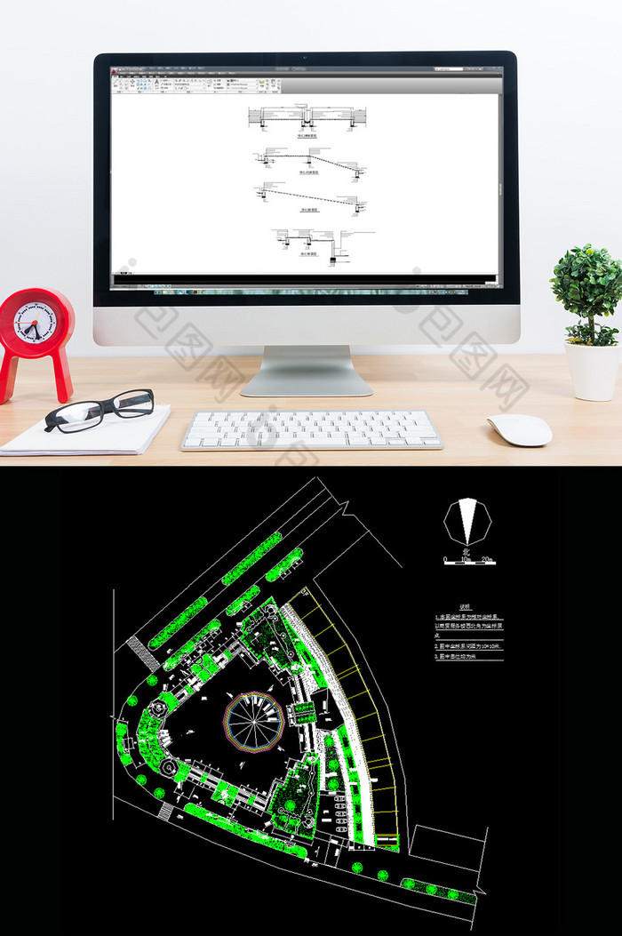 CAD广场的景观设计施工图CAD图纸图片图片