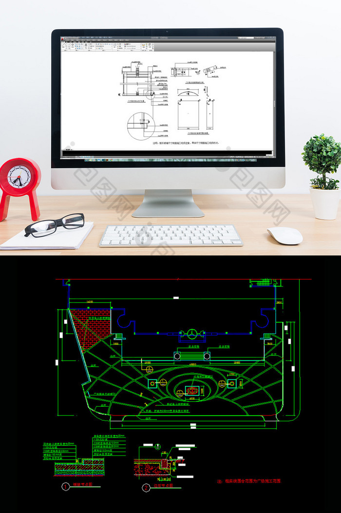 前广场CAD景观设计施工图图片图片