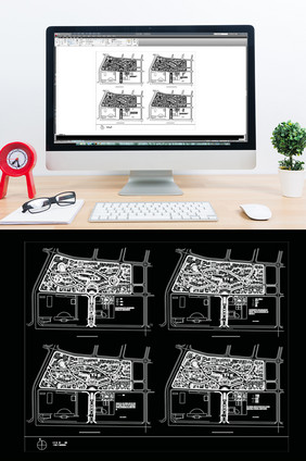 CAD花园总平面规划分析图