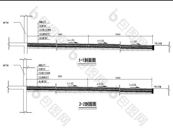 商业街小型广场景观施工图CAD