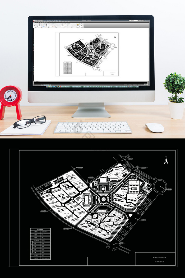 欧式风楼盘建筑城市规划方案CAD图纸图片