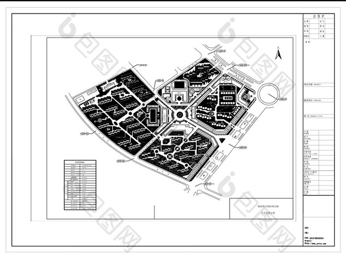 欧式风楼盘建筑城市规划方案CAD图纸