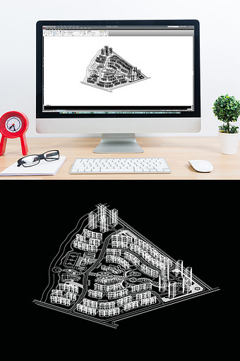 现代风小区楼盘建筑3D规划方案CAD图纸图片