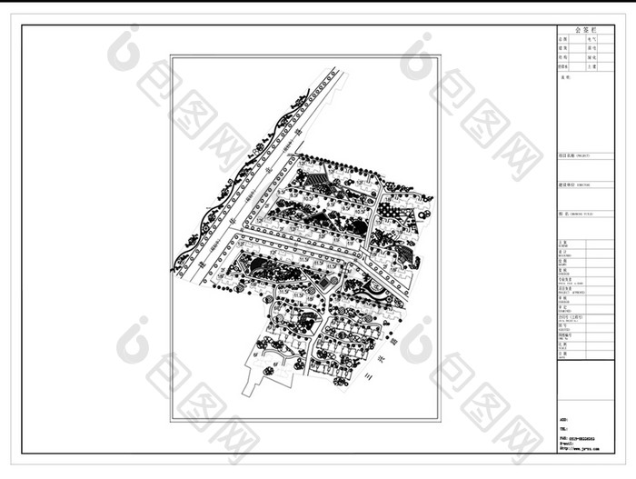 现代风格建筑CAD小区景观规划方案图