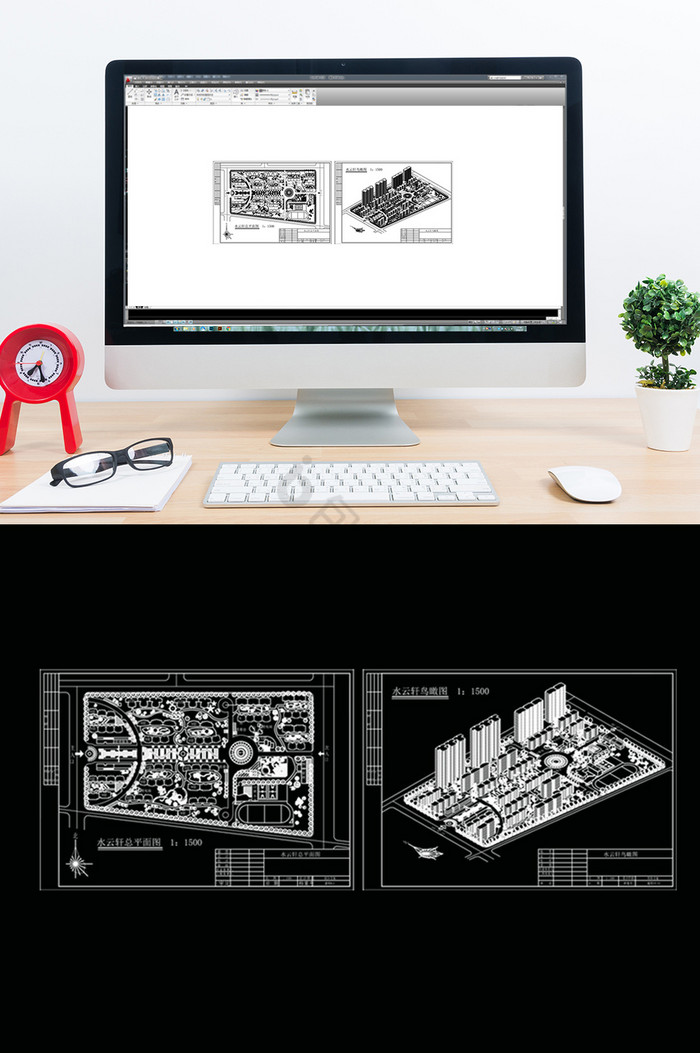 3D风楼盘设计CAD小区建筑景观图纸图片