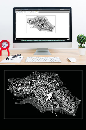 现代楼盘CAD小区建筑景观设计规划平面图