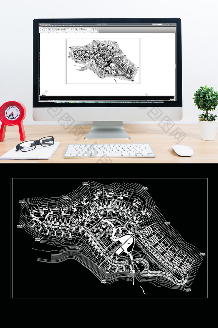 现代楼盘CAD小区建筑景观设计规划平面图