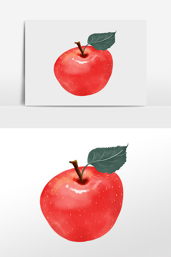 小清新写实夏季水果苹果插画元素图片